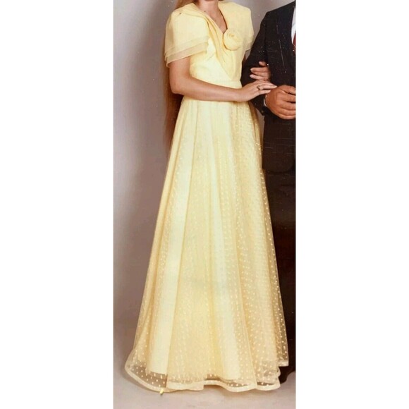 Rose Taft Vintage Couture Fashions Yellow Ball Gown Pageant Dress WORN ONCE EUC - Picture 7 of 7